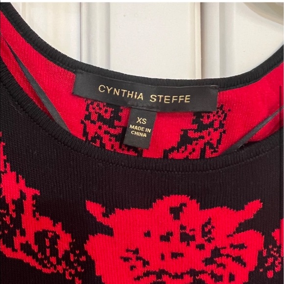 red floral cynthia steffe dress - Picture 3 of 4